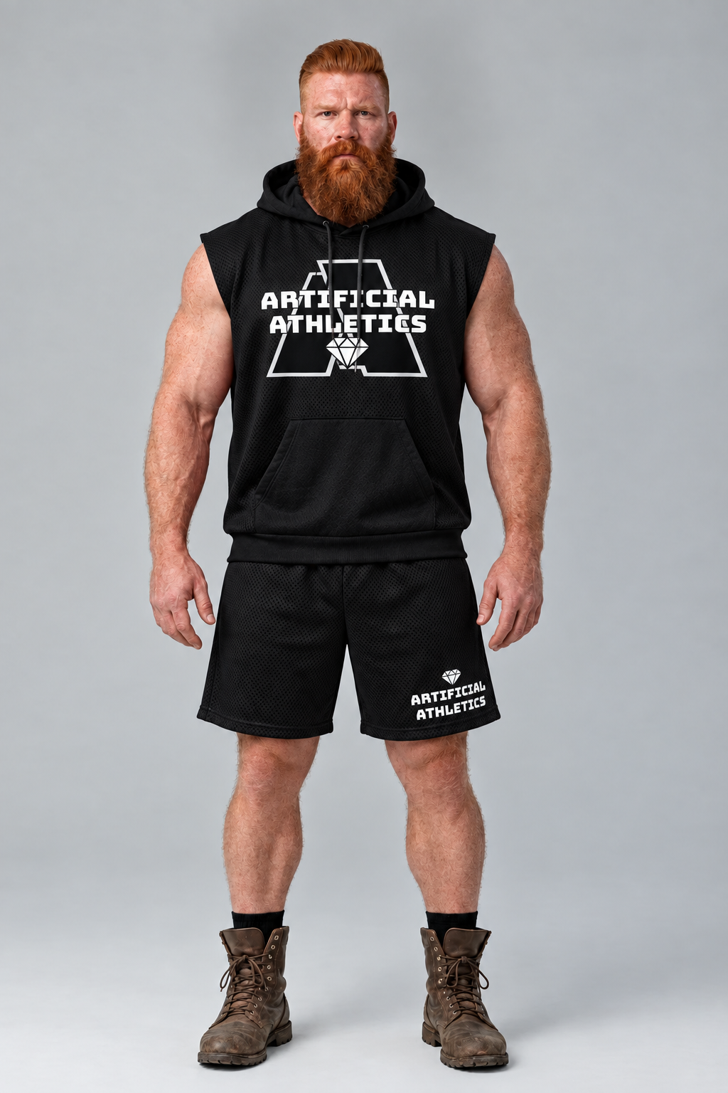 Unisex Artificial Athletics Mesh Sleeveless Hoodie