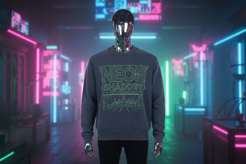 Neon Shadows of Veridion Oversized Sweater