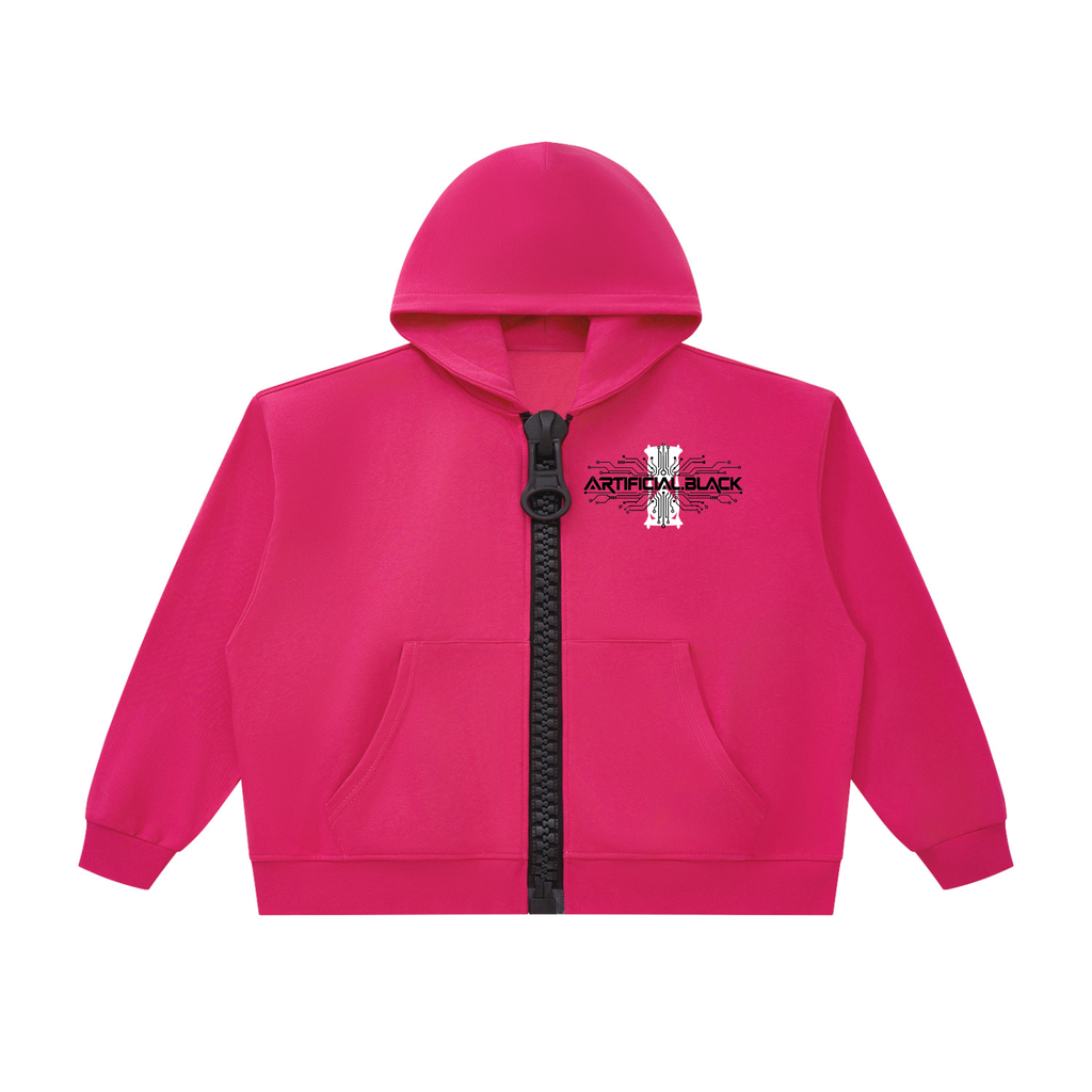 Unisex Oversized Chunky-Zip Boxy Hoodie