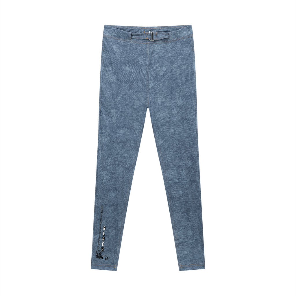 Women's Faux Denim Zip-Fly Leggings
