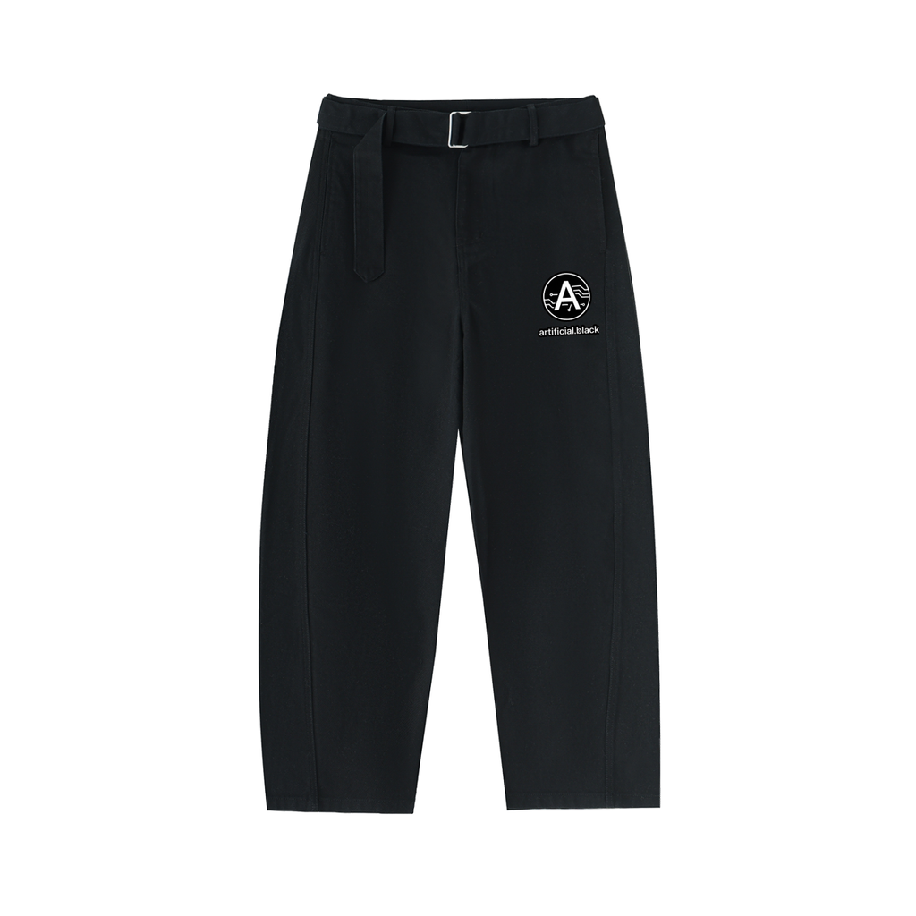 Digital Logo Barrel-leg Chino Pants