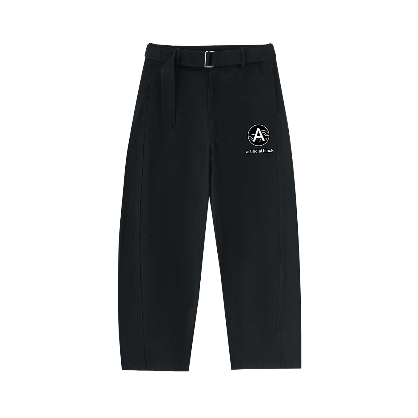 Digital Logo Barrel-leg Chino Pants