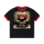 Murder Ink Contrast Edge Ribbed Crewneck T-Shirt