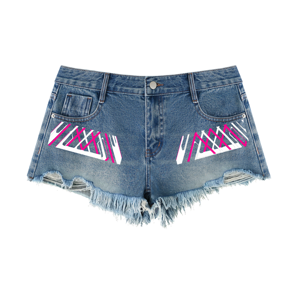 Women's Vintage Wash Raw Hem Denim Shorts