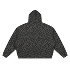 Unisex Leopard Print Waffle Full Zip Hoodie