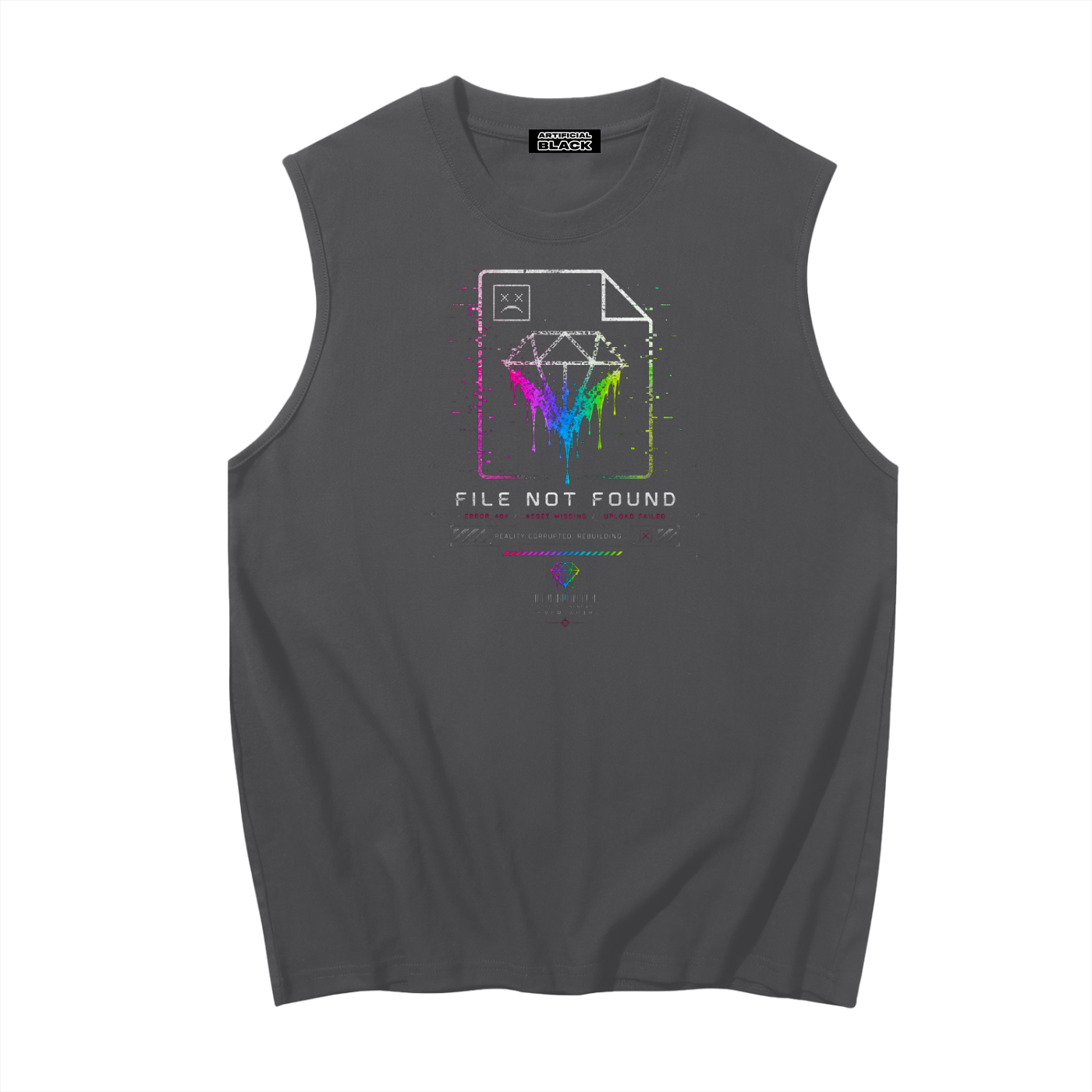 Men's Sleeveless File Not Found Cotton Tank Top