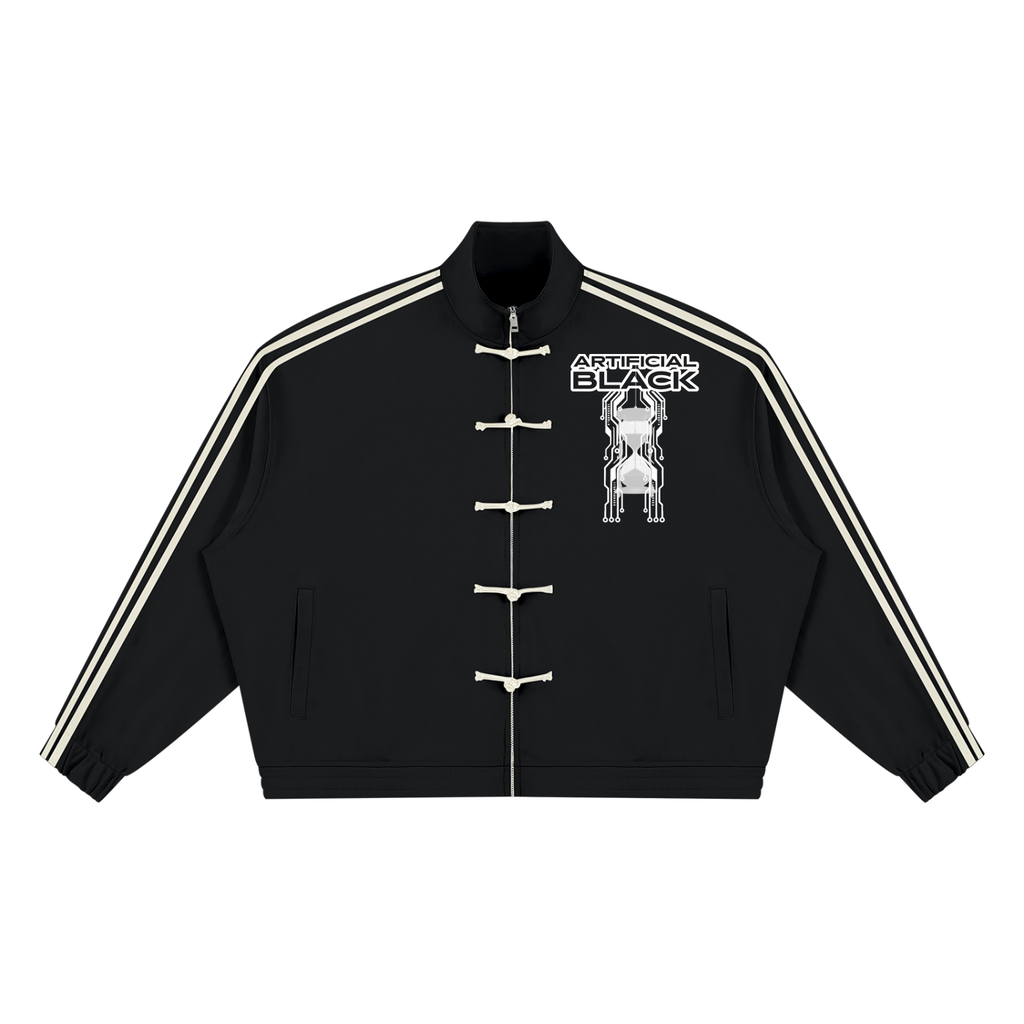 Unisex Boxy Stand Collar Full Zip Jacket