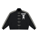 Unisex Boxy Stand Collar Full Zip Jacket