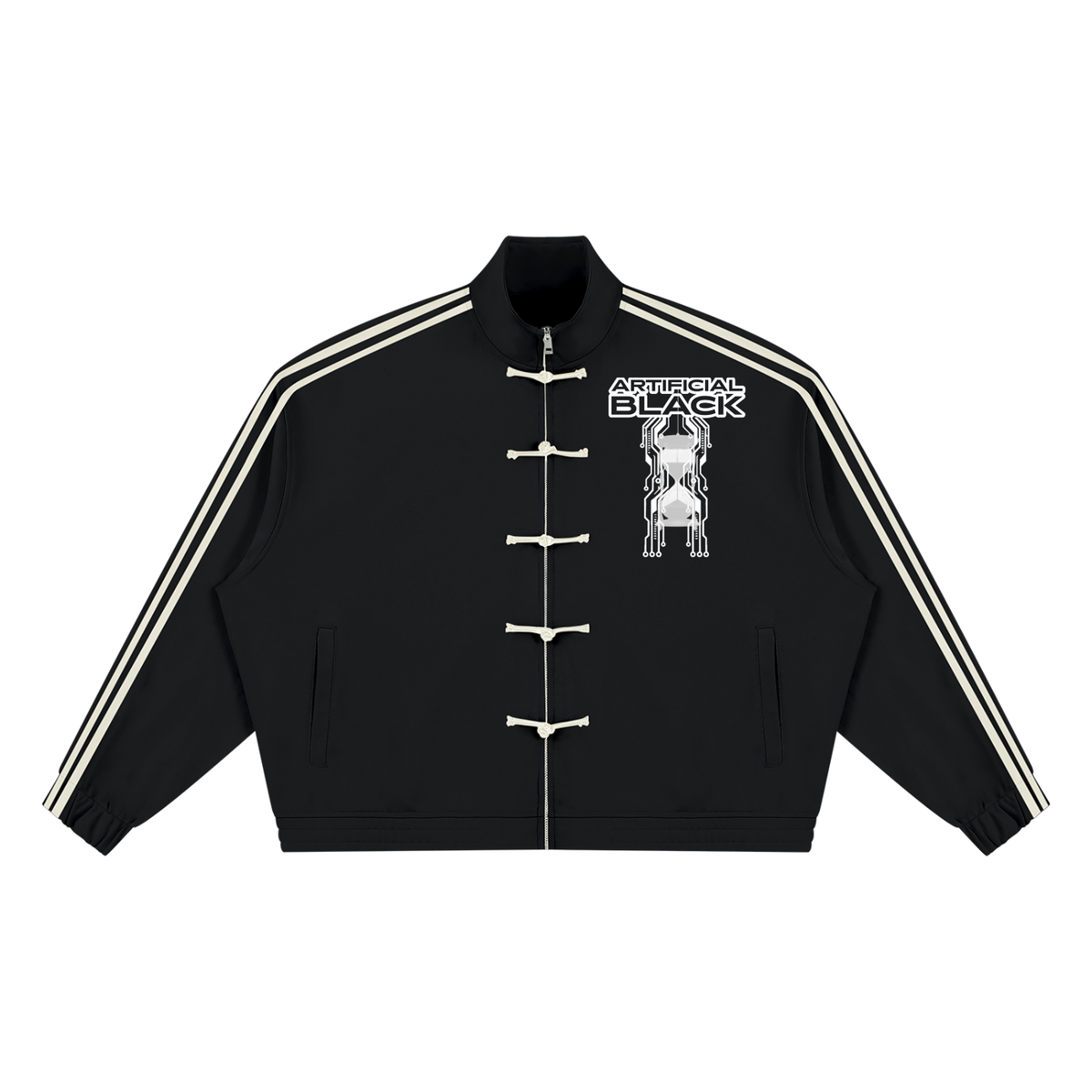 Unisex Boxy Stand Collar Full Zip Jacket