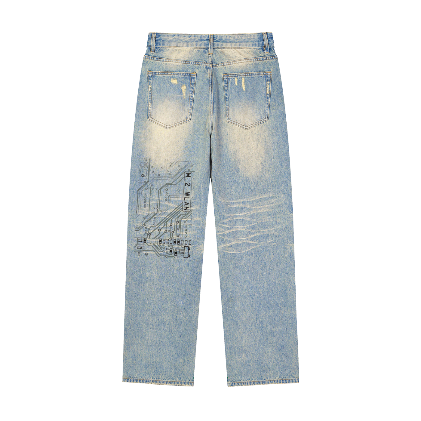 Digitally Enhanced Sun Fade Jeans