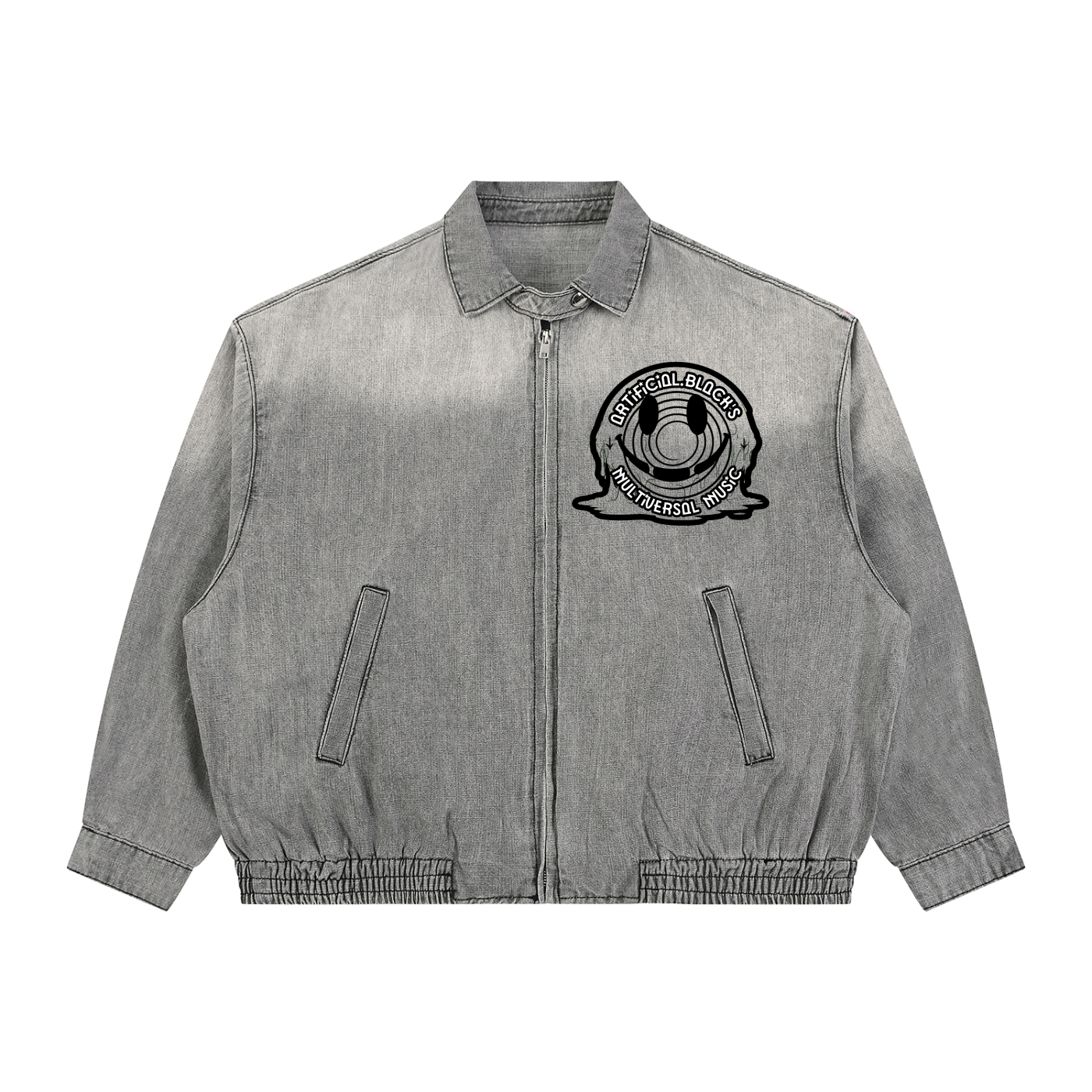Unisex Vintage Wash Multiversal Music Denim Jacket