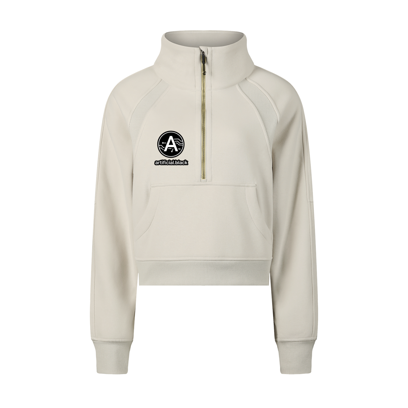 Digital Logo Cropped Half-Zip Sweatshirt