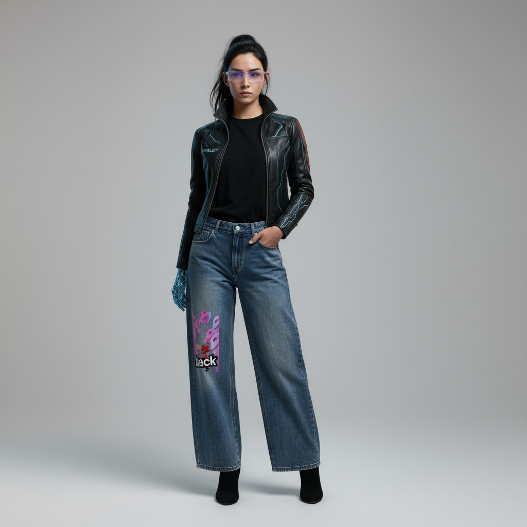 Melted Plastic Smiles Jeans