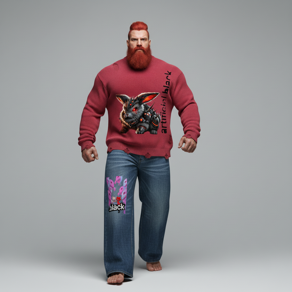 Melted Plastic Smiles Jeans