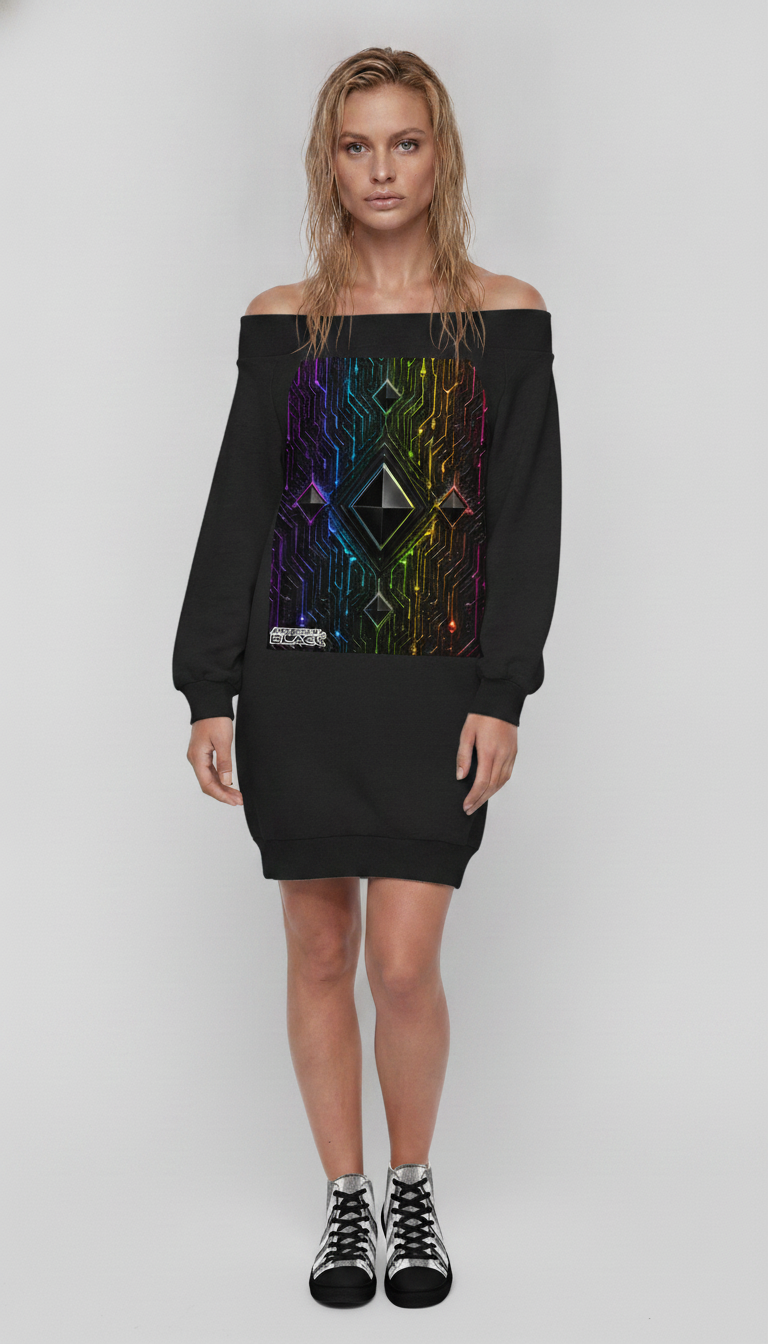 Women's Off-the-Shoulder Antimatter Remix Artificial Dress