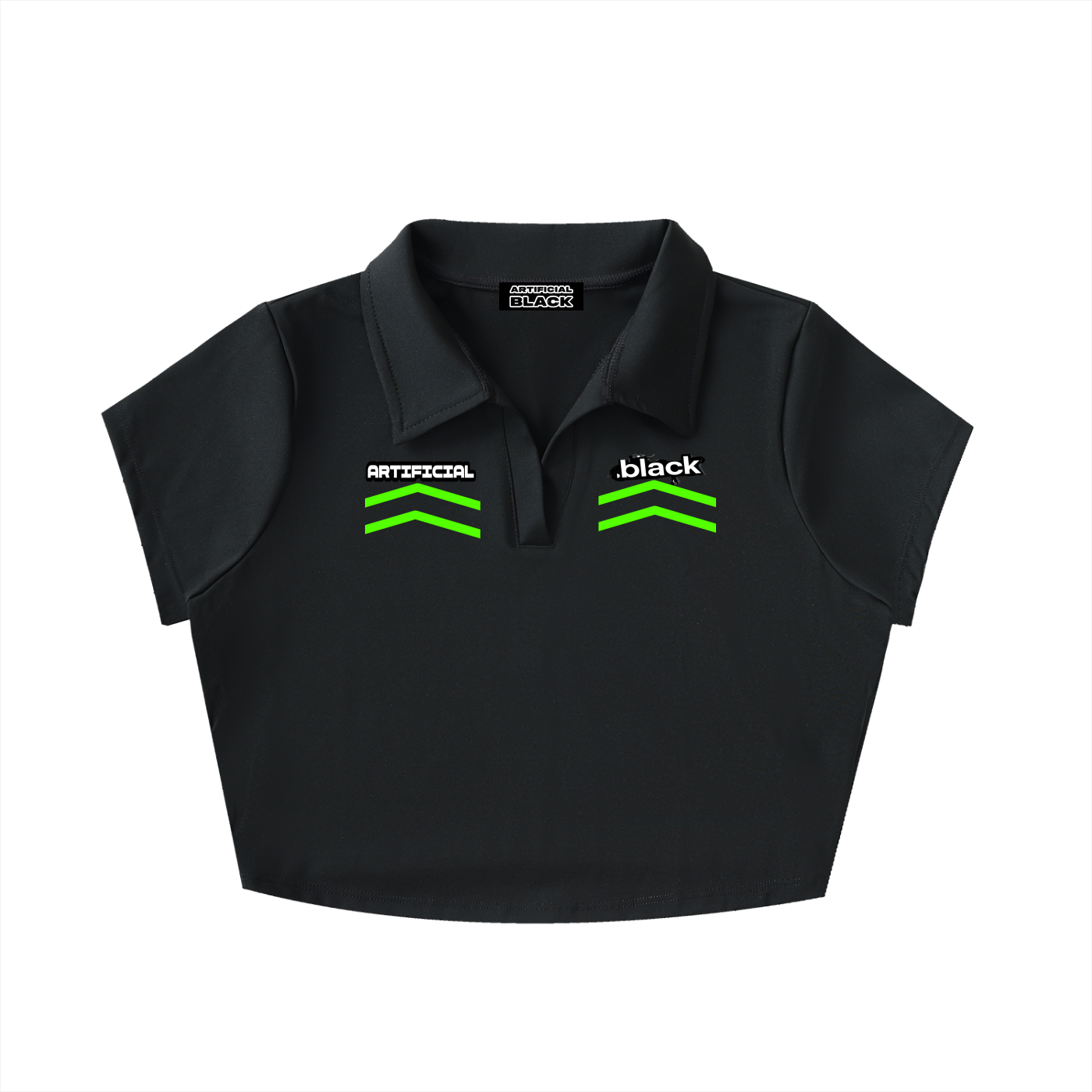 V-Neck Lapel Crop Top