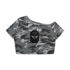 Women's D.S.T.F. Boot Camp Off-Shoulder Crop Camo T