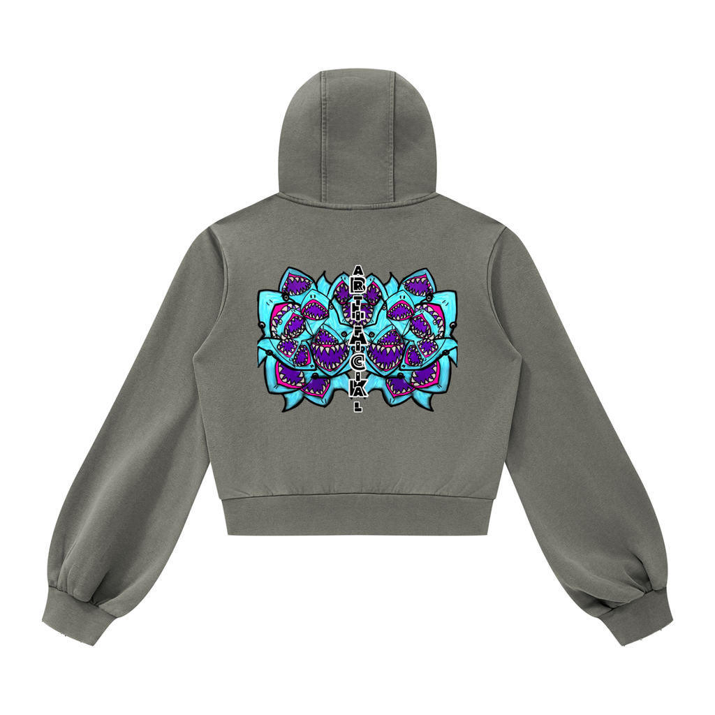 Women’s Vintage Wash Full Zip Sharkollidescope Hoodie
