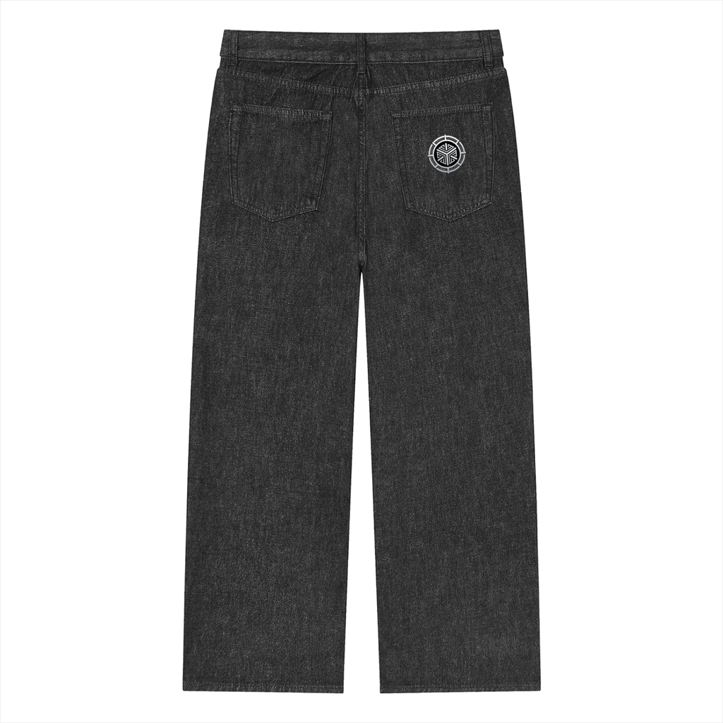 Digitally Enhanced Vintage Wash Straight Leg Jeans