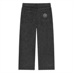 Digitally Enhanced Vintage Wash Straight Leg Jeans