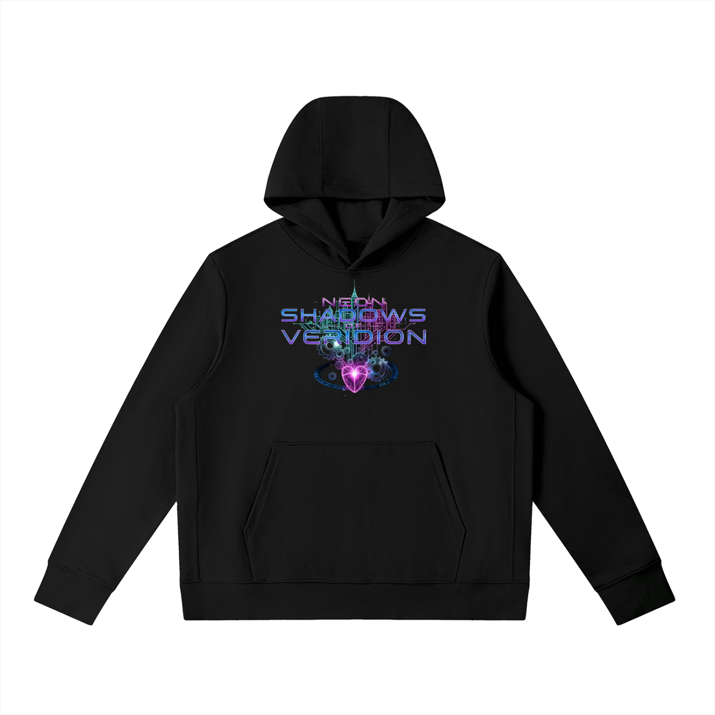 Neon Shadows of Veridion Hoodie