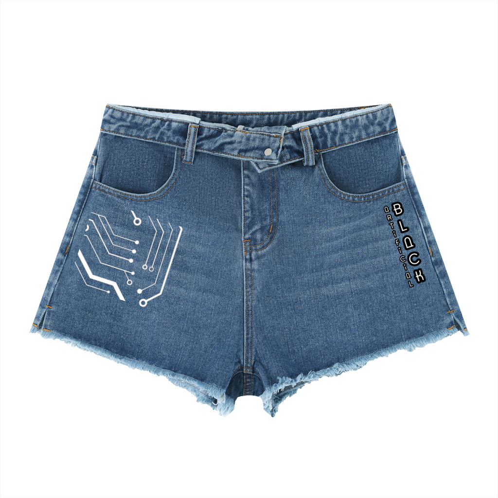 Women’s Digitally Enhanced Vintage Wash High Rise Denim Shorts