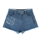 Women’s Digitally Enhanced Vintage Wash High Rise Denim Shorts