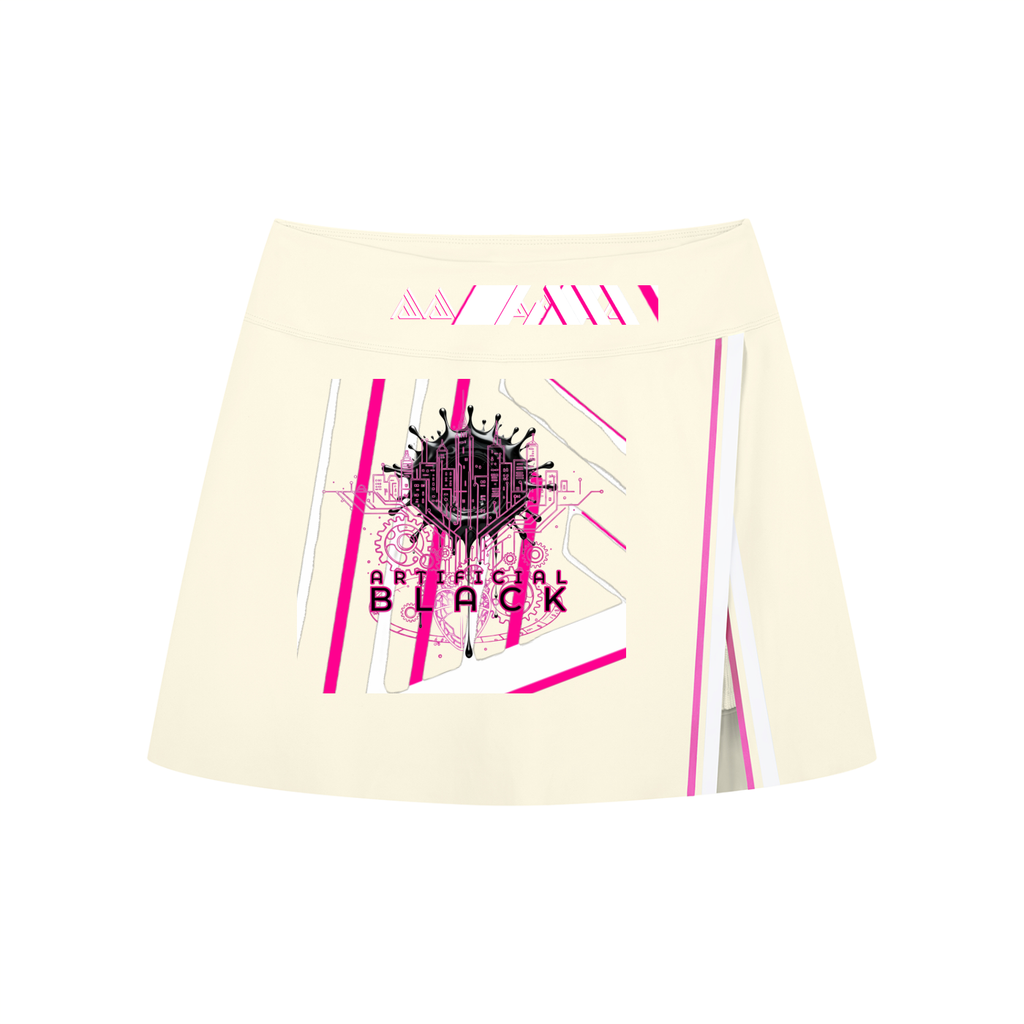 Women's A-Line Contrast Panel Slit Skirt