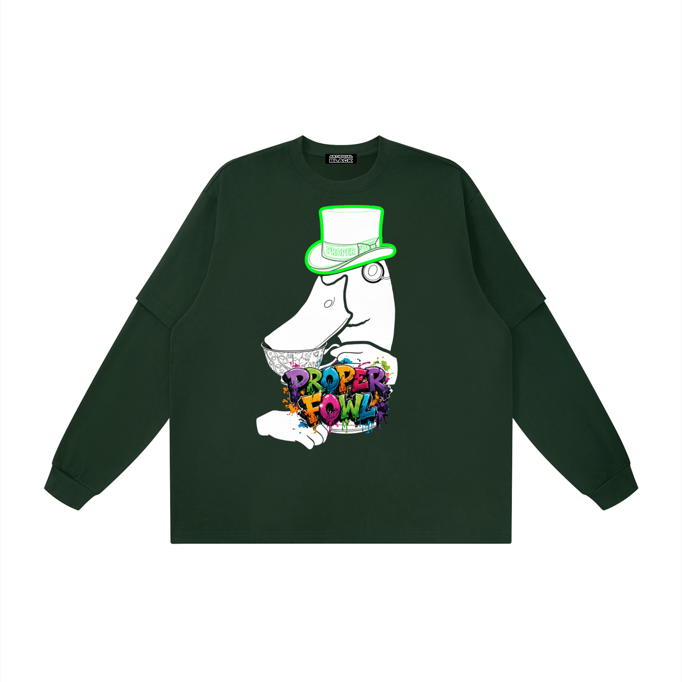 T-shirt à manches doubles oversize Proper Fowl