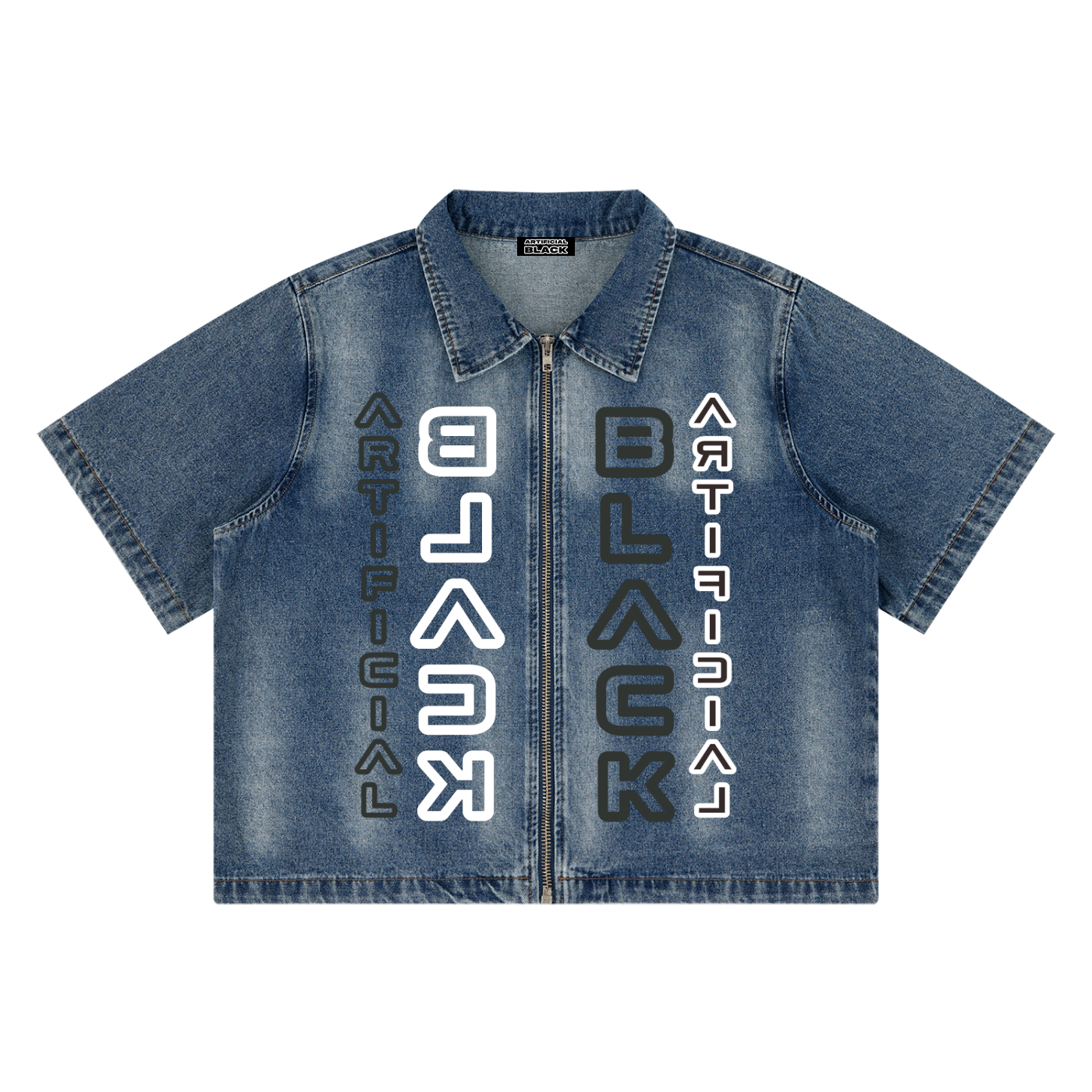 Unisex A.B. Vintage Reflections Full-Zip Denim Shirt