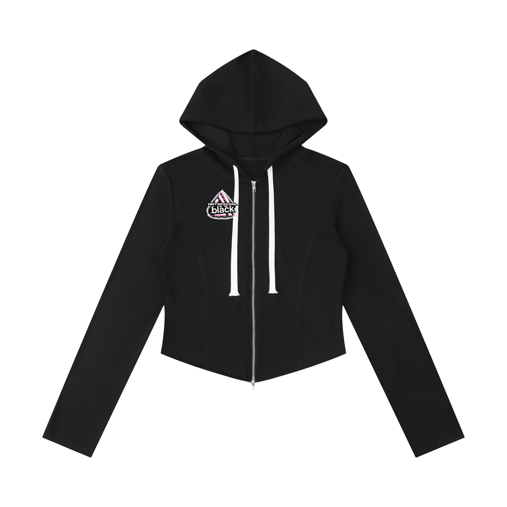 Women's Slim Cropped Full Zip Hoodie