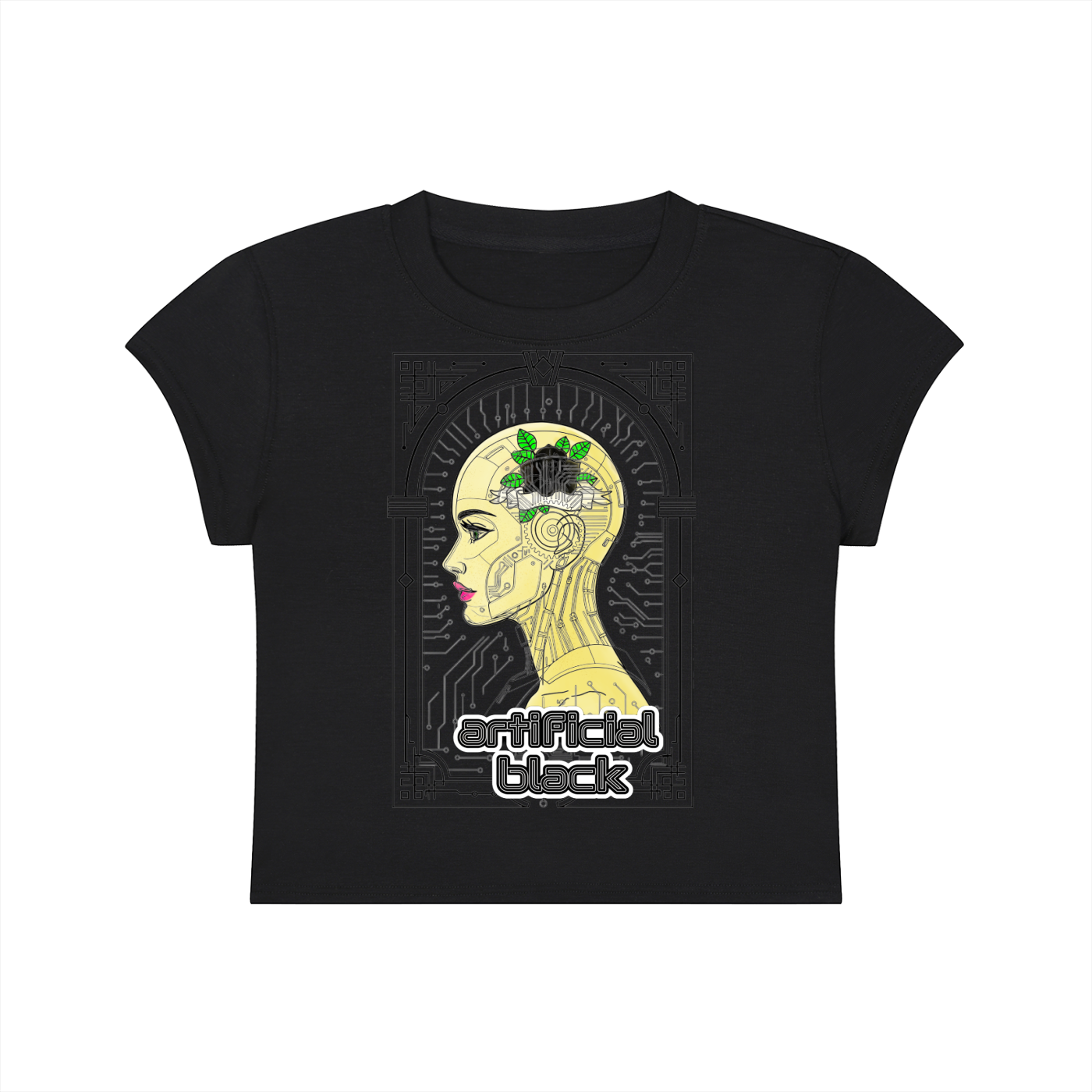 Women's Slim-Fit Silicone Skin Cropped T-Shirt