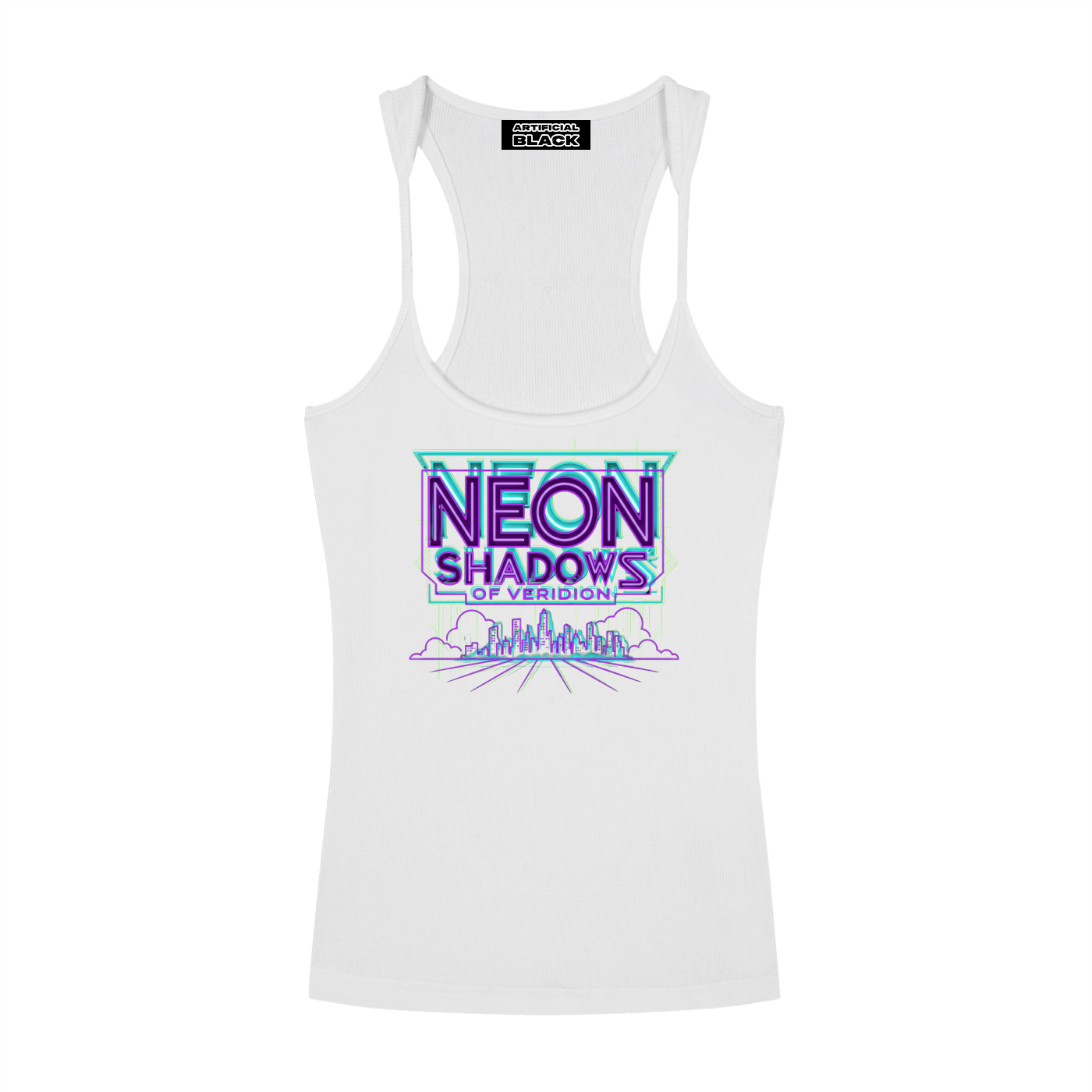 Neon Shadows Slim Fit Ribbed Racerback Tank Top