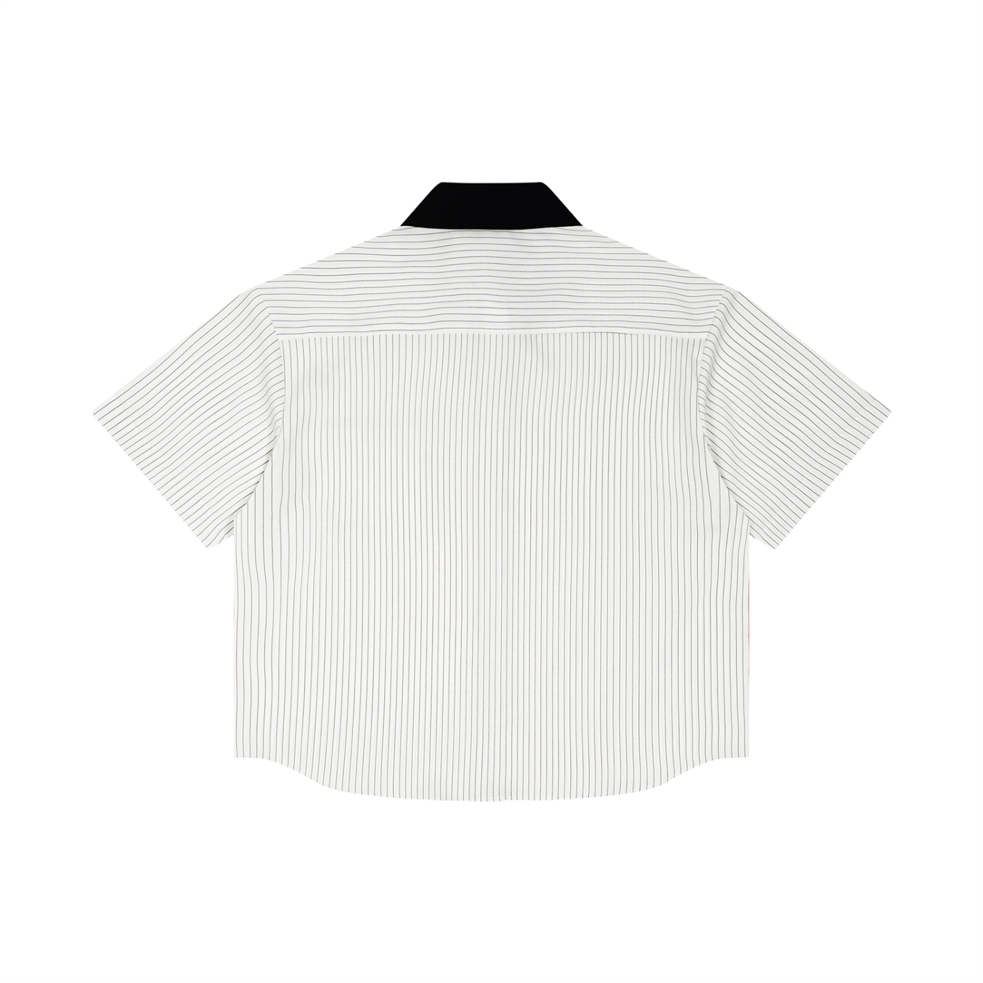 Unisex A.B.  Stencil Block Striped Boxy Contrast Collar Shirt
