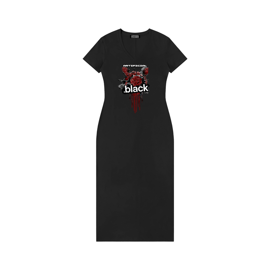 Women's V-Neck Short Sleeve Maxi Dress