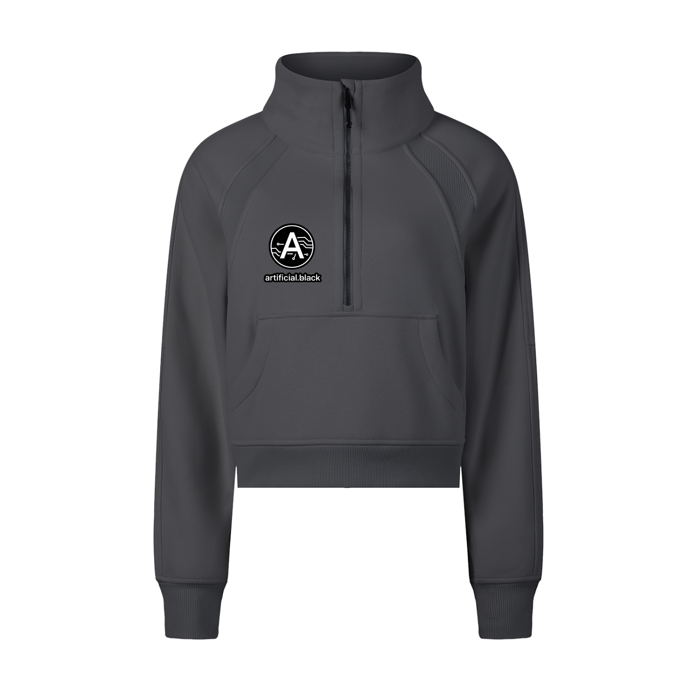 Digital Logo Cropped Half-Zip Sweatshirt