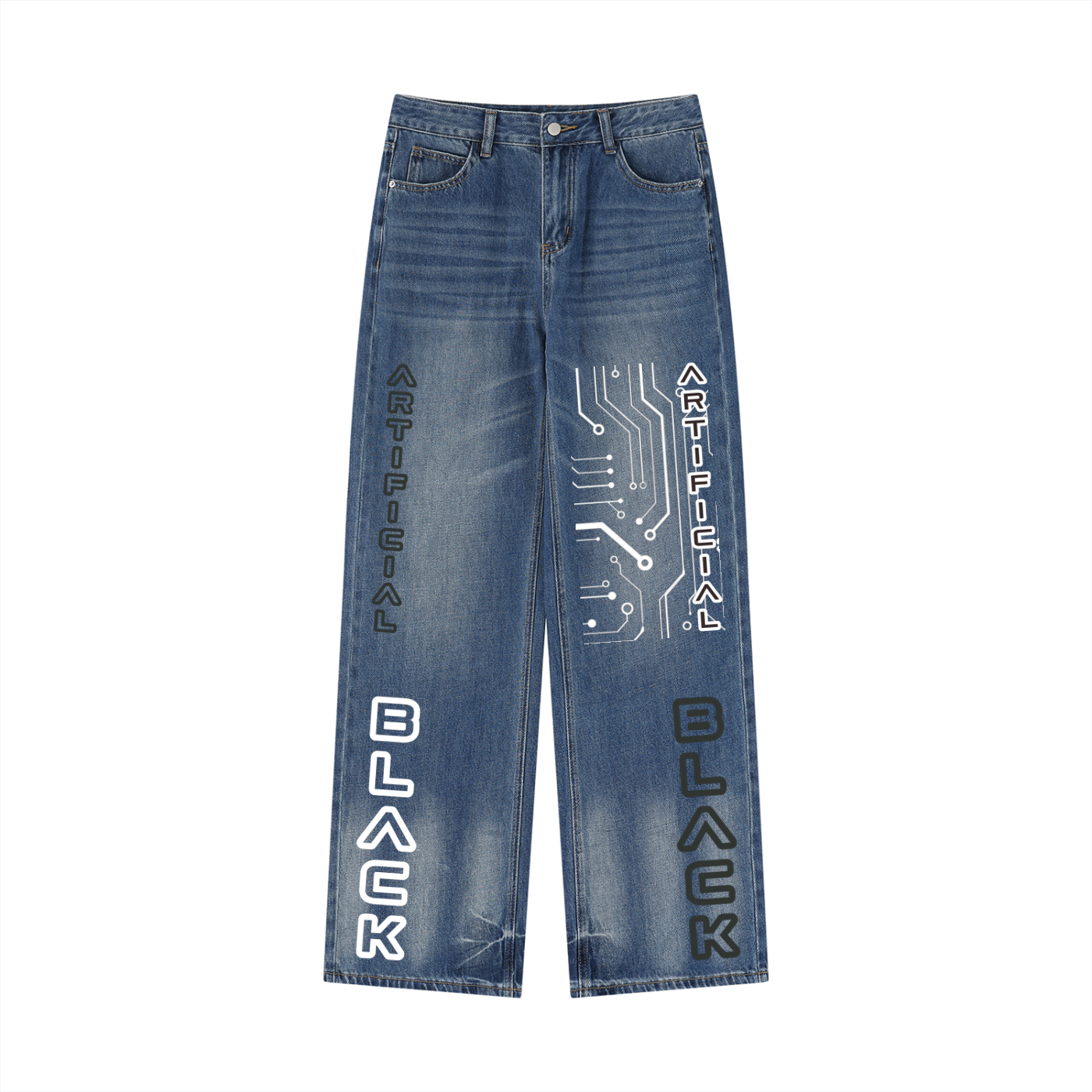 Women’s Vintage Digital Wash Wide Leg Jeans