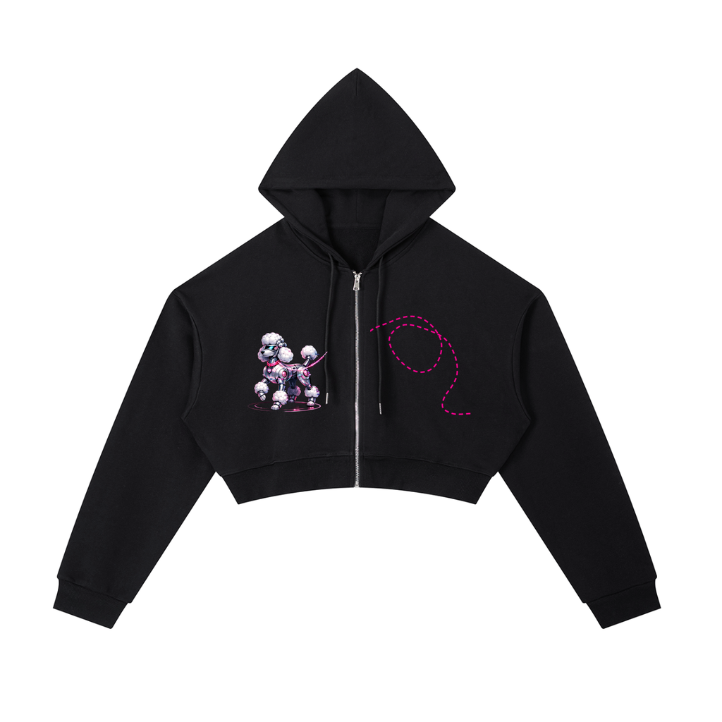 Essential Cropped Zip-Up Hoodie