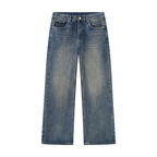 Men’s Vintage Wash Straight Leg Denim Jeans