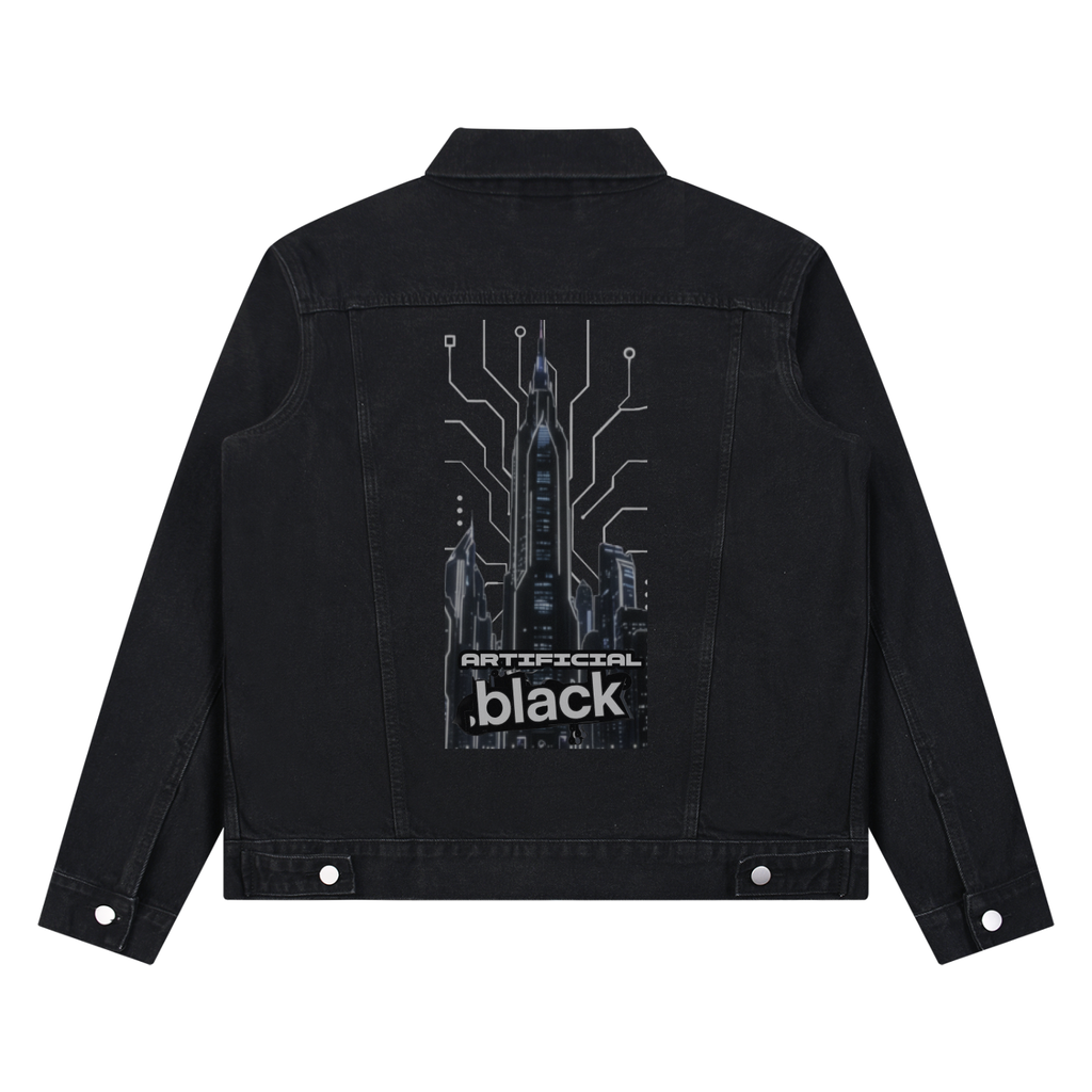 Unisex Vintage Wash Artificial Classic Digital Denim Jacket