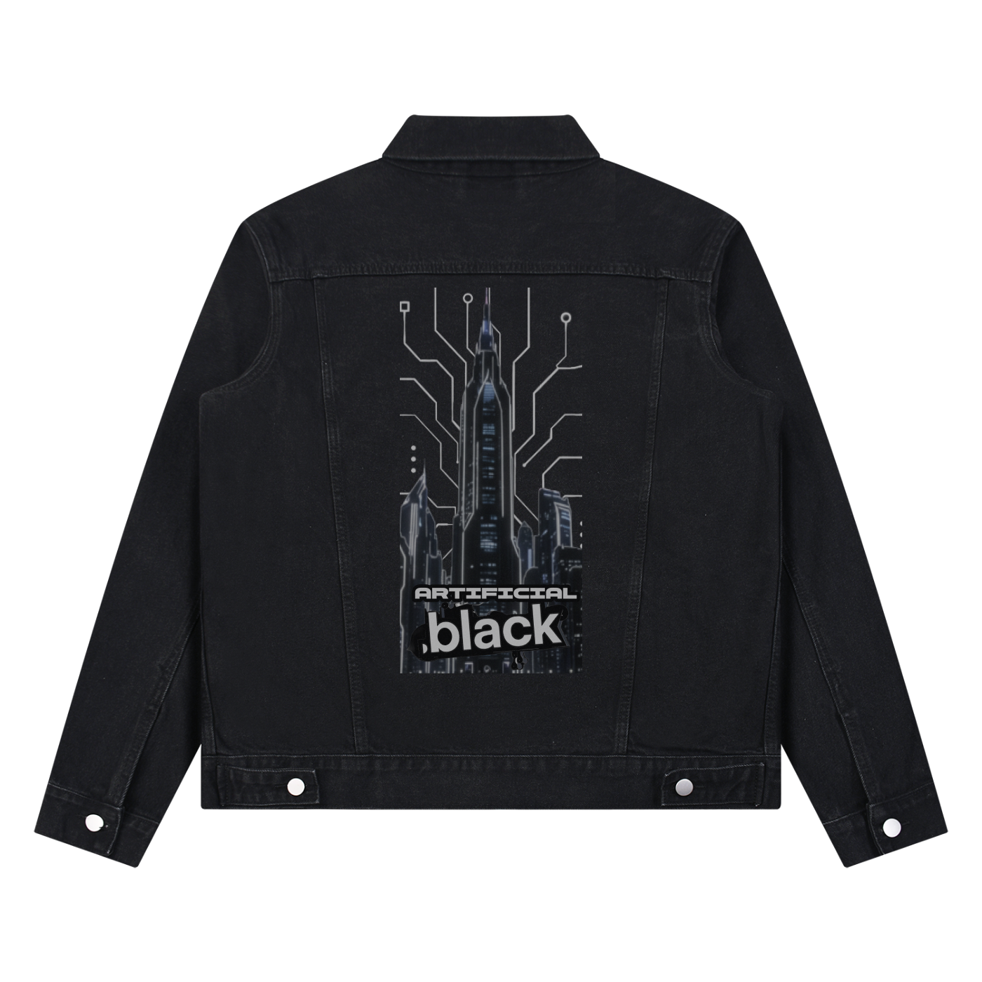 Unisex Vintage Wash Artificial Classic Digital Denim Jacket