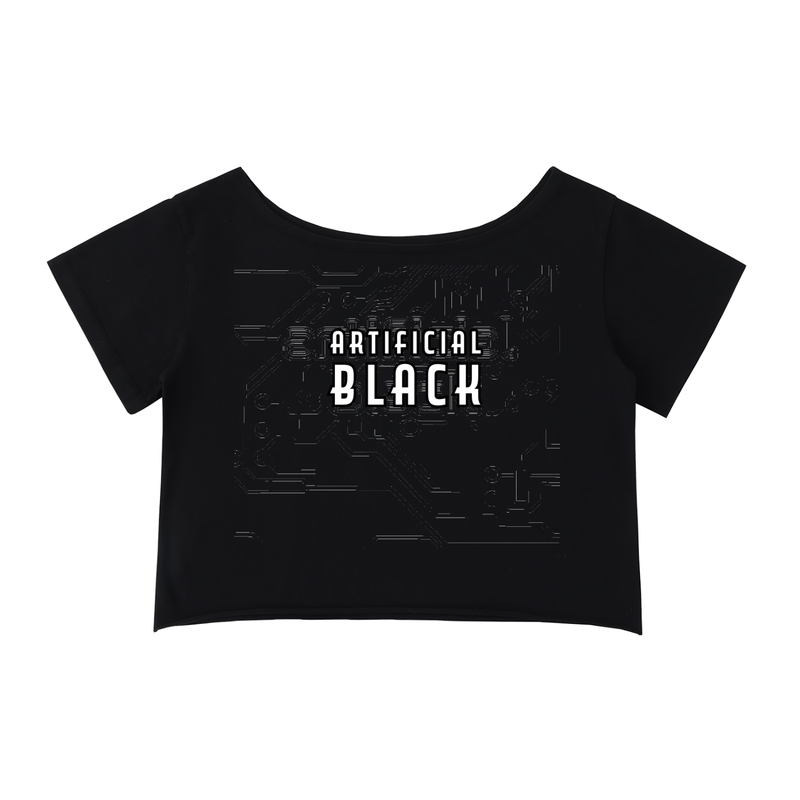 Off-Shoulder Rolled Hem Cotton T-Shirt