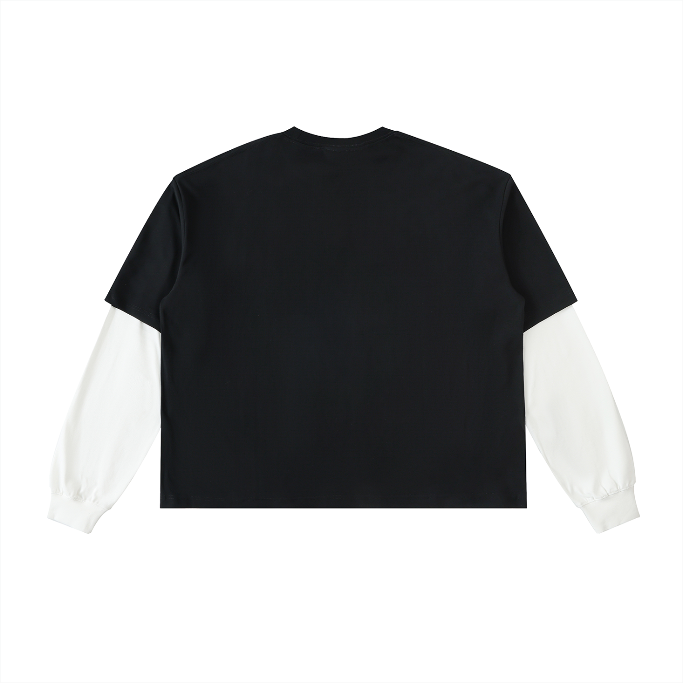Layered Contrast Sleeve Space Shirt