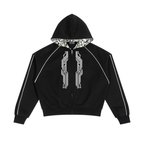Unisex Boxy Fleece Piping Full Zip Hoodie