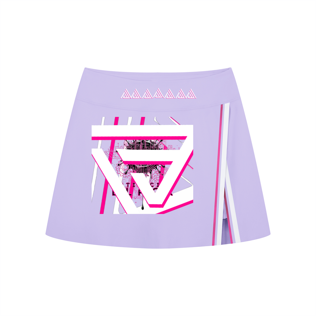 Women's A-Line Contrast Panel Slit Skirt