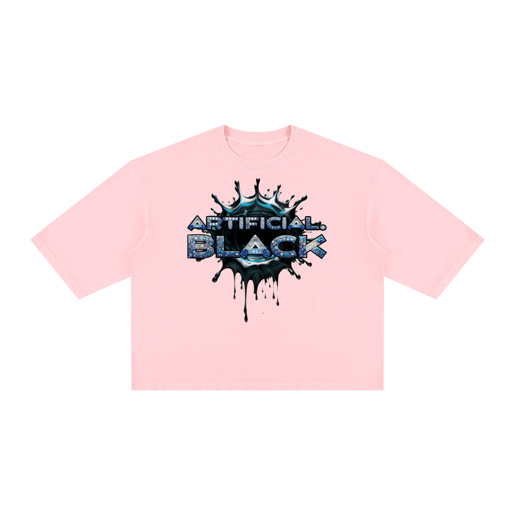 Unisex Vintage Blinged Out Splater Boxy T