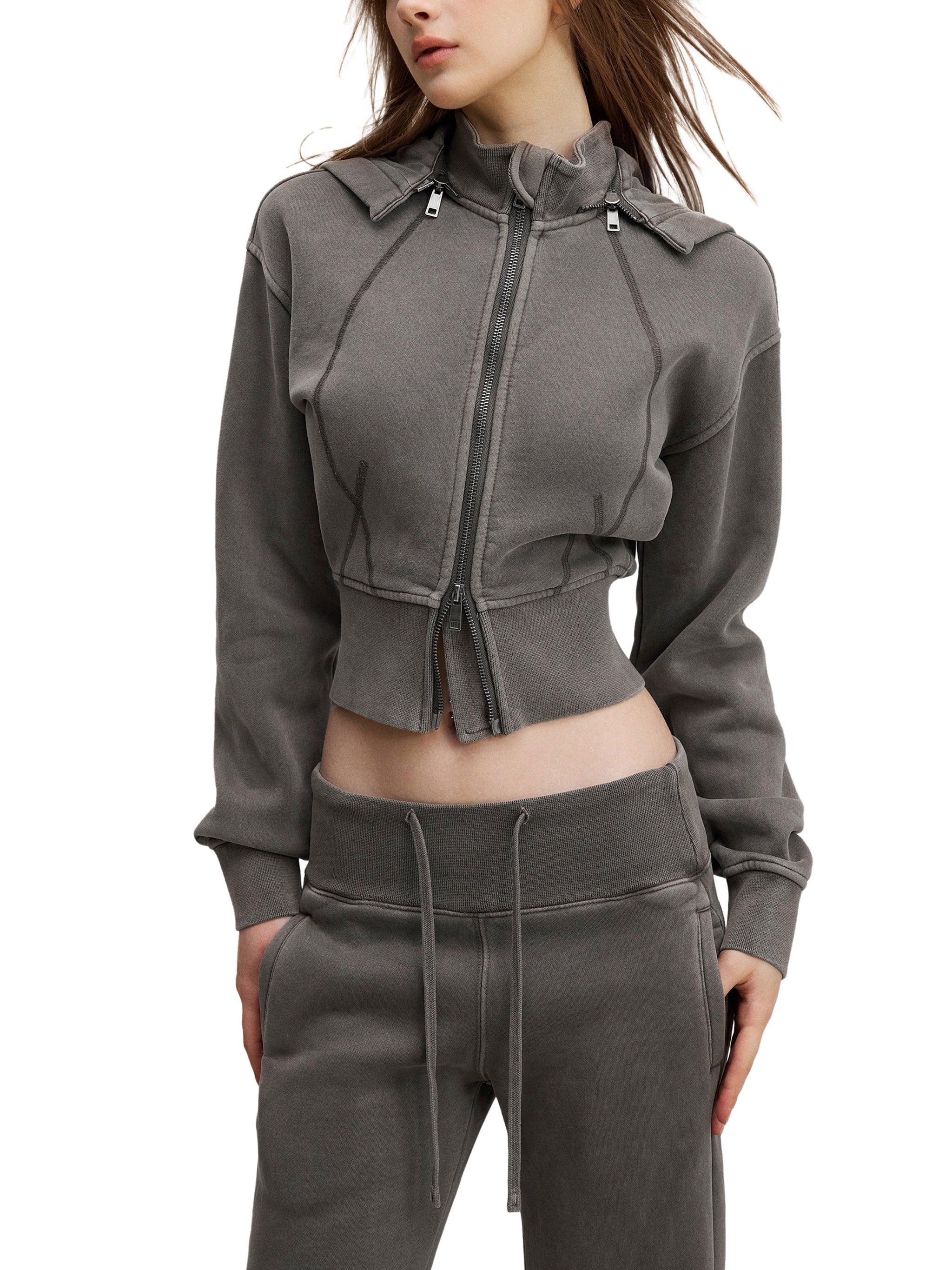 A.B. Standard Issue Vintage Washed Cropped Fleece Hoodie