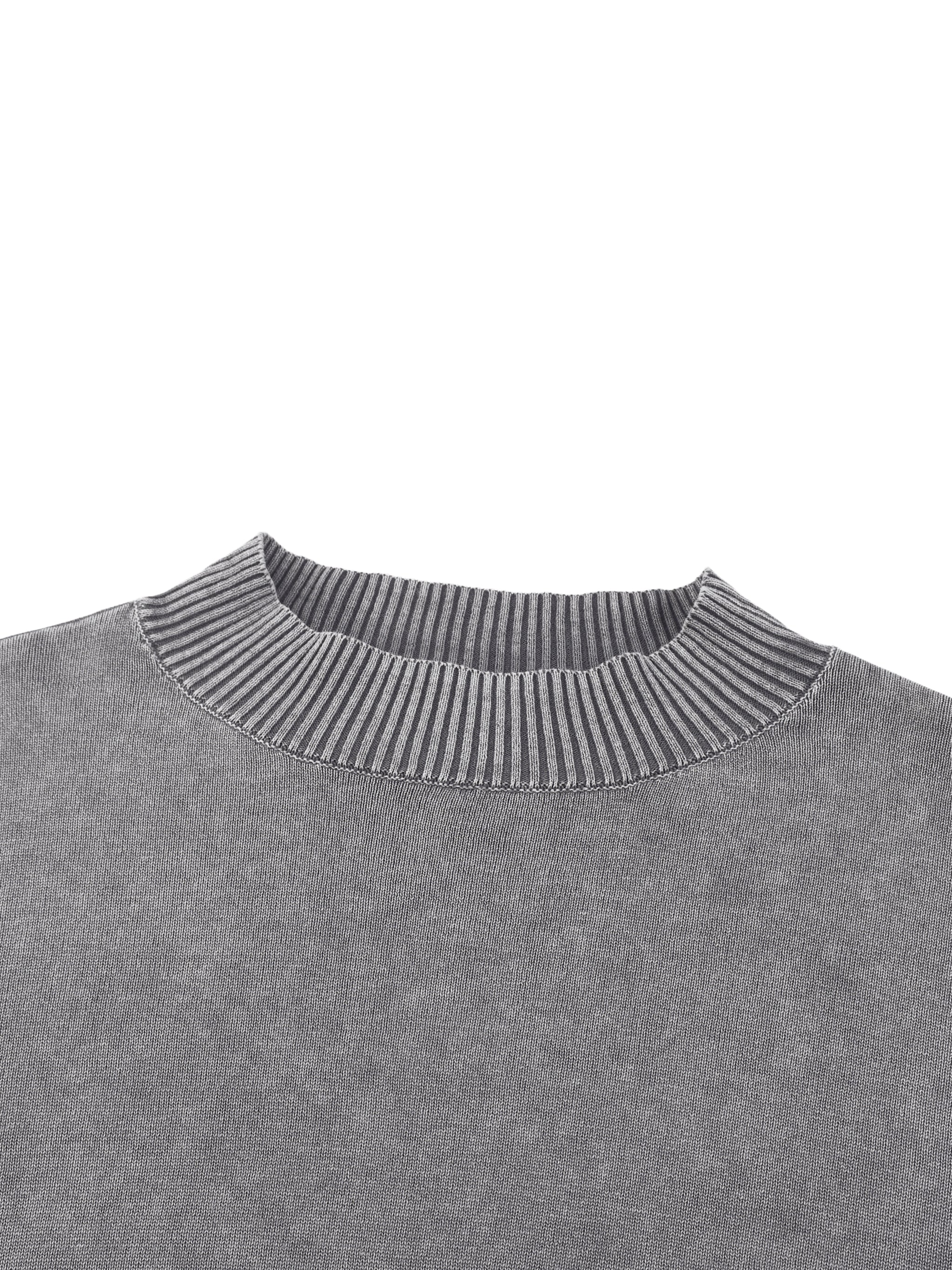 Mineral Wash Balloon Sleeve Cropped Sweater