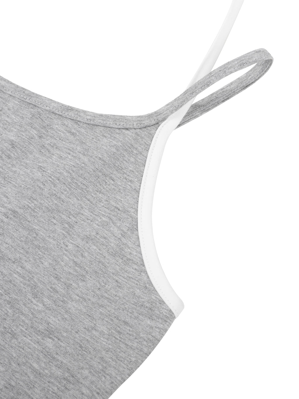 Diamond Line Contrast Binding Halter Tank Top