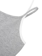 Diamond Line Contrast Binding Halter Tank Top